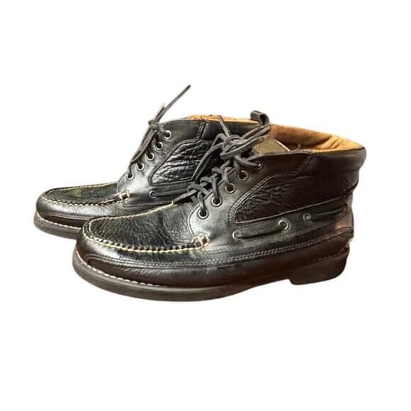 L. L. Bean Chukka Black Leather Boots Jackman Ranger Moccasin Men's Size 8.5 - Picture 4 of 13